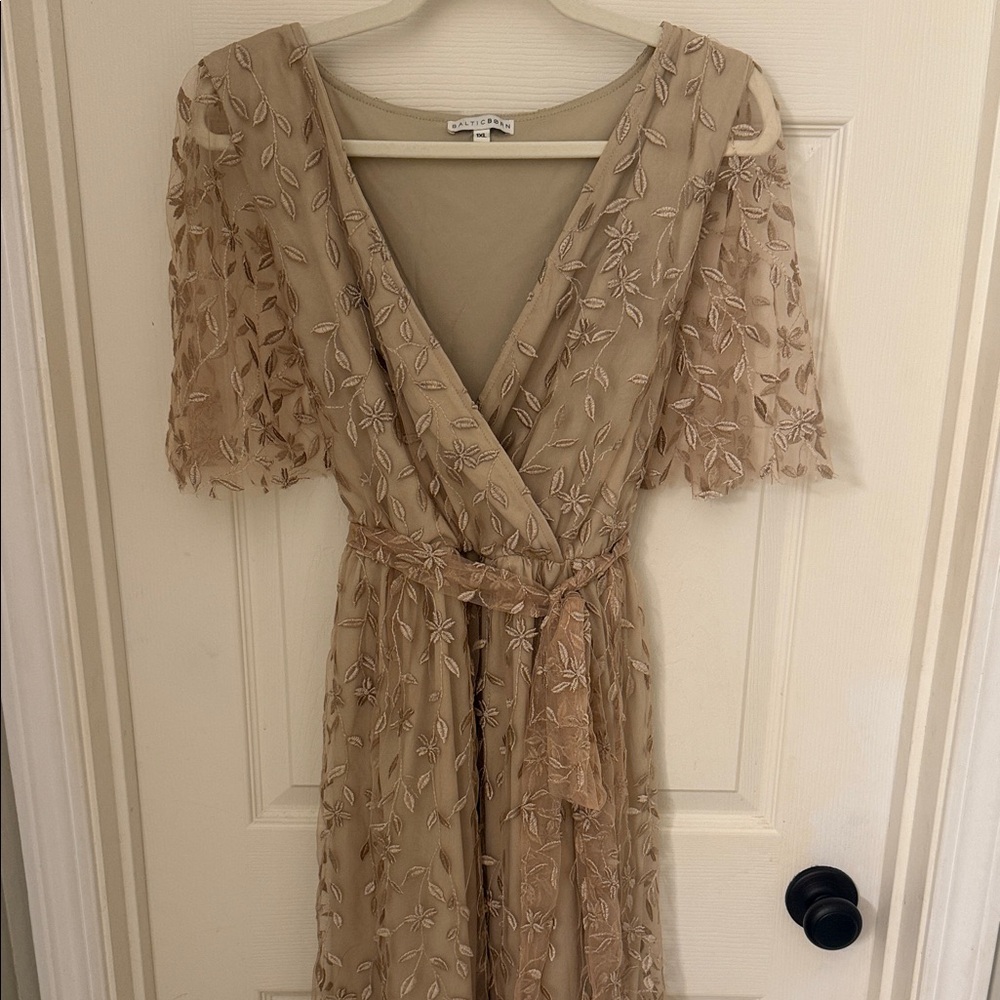 Baltic Born Gold Floral Maxi Dress